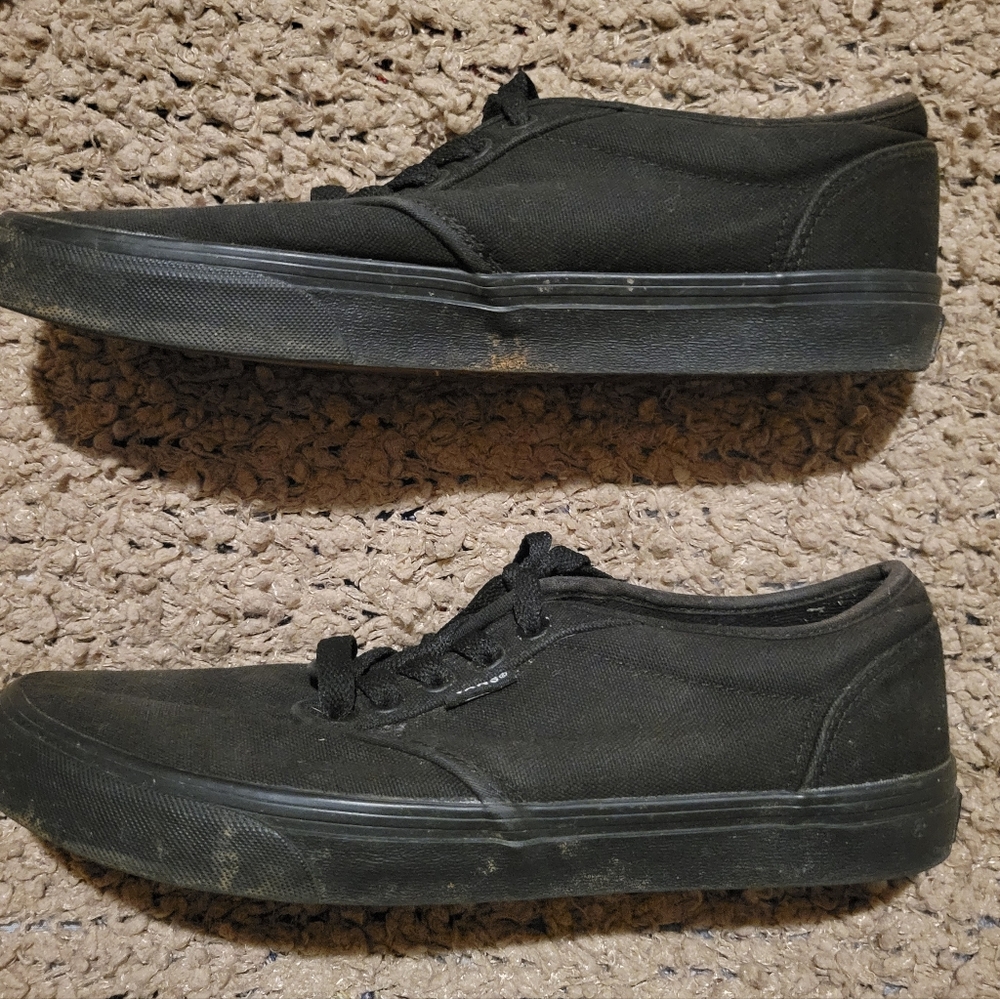 Mens VANS Canvas Shoes Black Size 8.5 - Picture 2 of 15